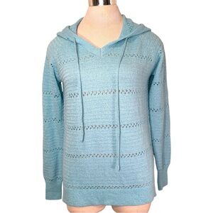 Light Blue Knit Hoodie